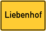 Place name sign Liebenhof