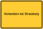 Place name sign Hohenstein bei Strausberg