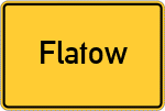 Place name sign Flatow