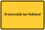 Place name sign Grünewalde bei Ruhland