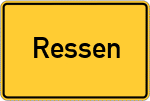 Place name sign Ressen, Niederlausitz