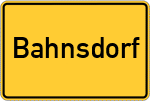 Place name sign Bahnsdorf