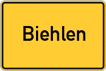 Place name sign Biehlen