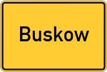Place name sign Buskow