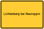 Place name sign Lichtenberg bei Neuruppin