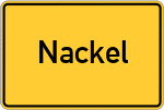 Place name sign Nackel