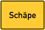 Place name sign Schäpe