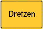 Place name sign Dretzen