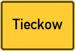 Place name sign Tieckow
