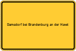 Place name sign Damsdorf bei Brandenburg an der Havel