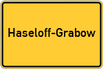 Place name sign Haseloff-Grabow