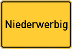 Place name sign Niederwerbig