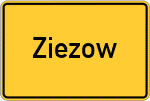 Place name sign Ziezow