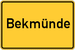 Place name sign Bekmünde