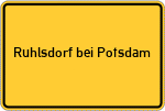 Place name sign Ruhlsdorf bei Potsdam