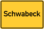 Place name sign Schwabeck
