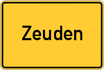 Place name sign Zeuden