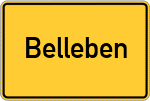 Place name sign Belleben