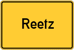 Place name sign Reetz