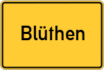 Place name sign Blüthen