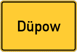 Place name sign Düpow