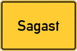 Place name sign Sagast