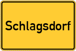 Place name sign Schlagsdorf, Niederlausitz