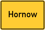 Place name sign Hornow