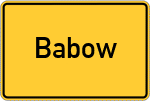 Place name sign Babow