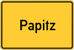 Place name sign Papitz
