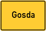 Place name sign Gosda