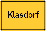 Place name sign Klasdorf