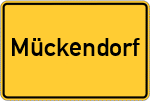 Place name sign Mückendorf