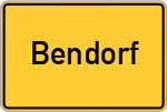 Place name sign Bendorf, Rhein