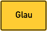 Place name sign Glau