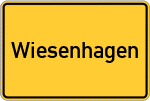 Place name sign Wiesenhagen