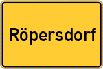 Place name sign Röpersdorf