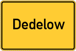 Place name sign Dedelow
