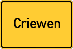 Place name sign Criewen