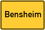 Place name sign Bensheim