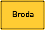 Place name sign Broda