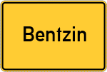 Place name sign Bentzin