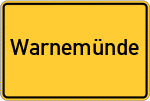 Place name sign Warnemünde