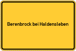 Place name sign Berenbrock bei Haldensleben