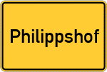 Place name sign Philippshof