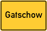 Place name sign Gatschow