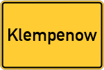 Place name sign Klempenow