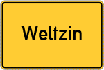 Place name sign Weltzin