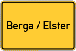 Place name sign Berga / Elster