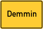 Place name sign Demmin